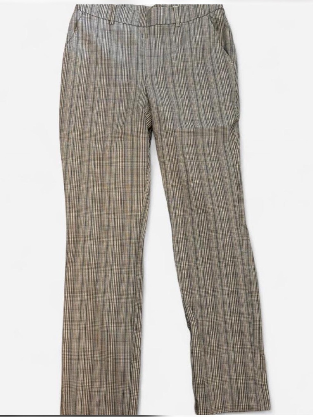 Rafaella Men's Plaid Dress Pants in Brown and Gray